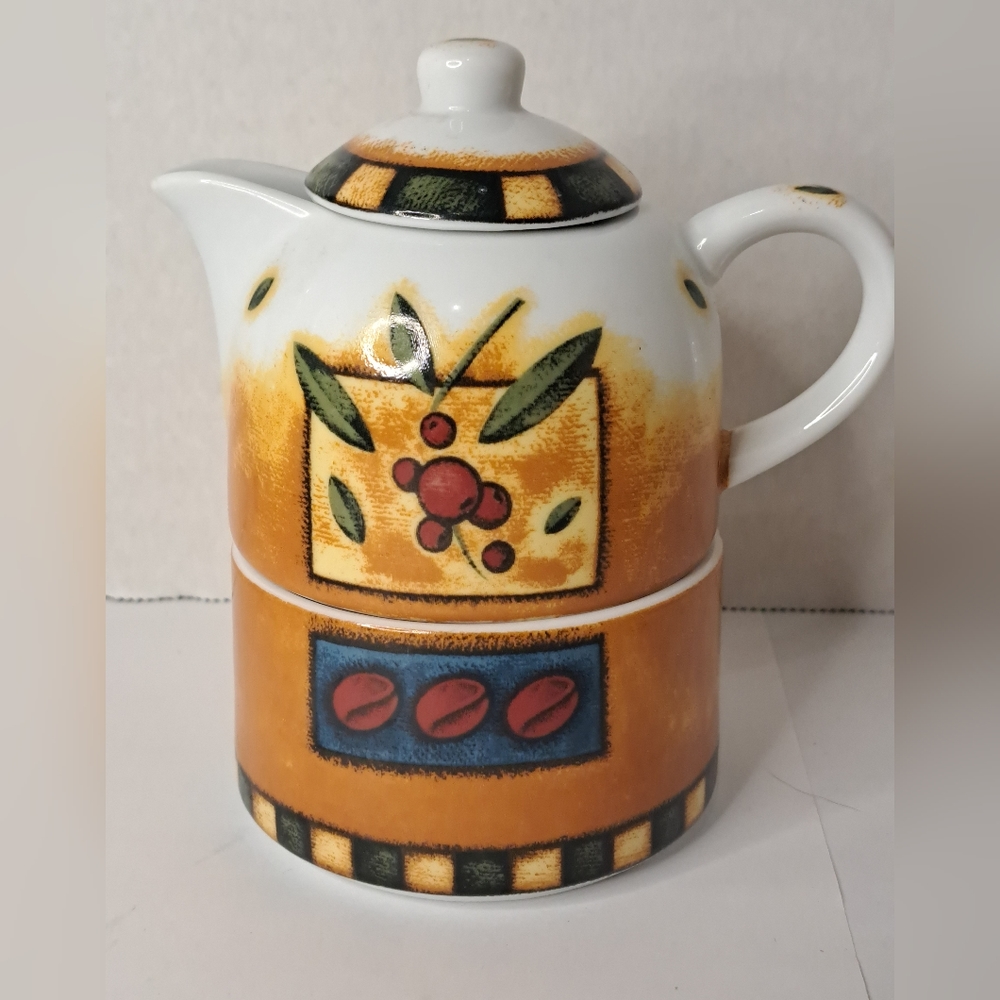 Stackable Coffee Creamer Sugar Bowl French Midcentury Modern.